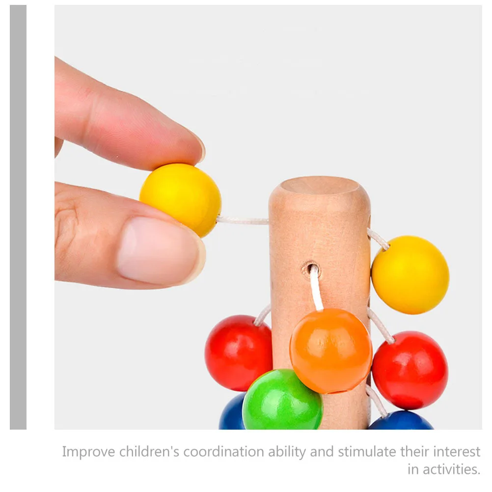 ベビー木製ガラガラミュージカルハンドシェイクベル教育幼児コーディネーショントレーニングおもちゃカラフルな子供のハンドグリップハンドヘルド