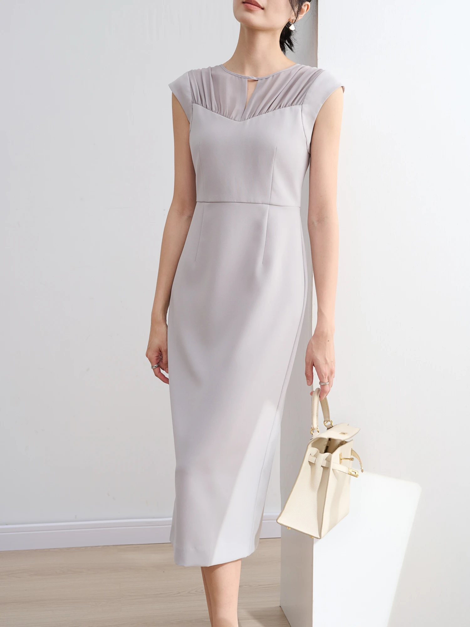 

Ele JPOO Wrap Dr со складками, круглые, нейлоновые, Sandd, на талии, из ацетата, с высокой талией, для поездок на работу, летние...