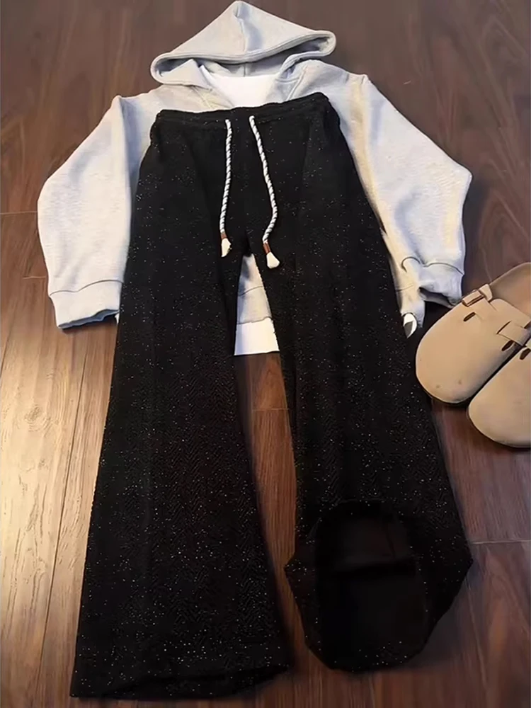 

Мужские повседневные брюки Cleanfit в американском стиле, вязаные, прямого кроя, свободные, широкие, с узором в виде радужных радужных бантов