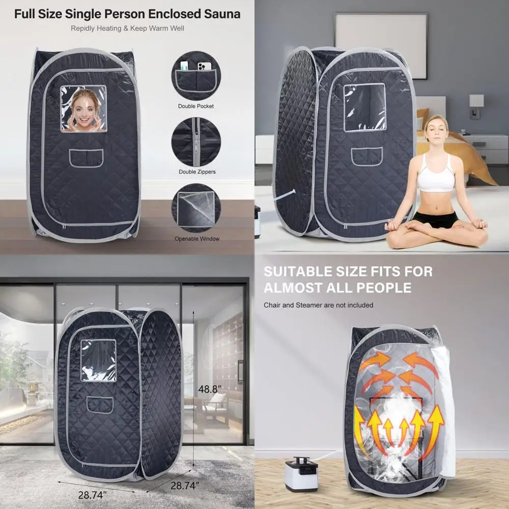 

Портативная одноместная палатка-СПА для детокс-терапии без парогенератора - черная