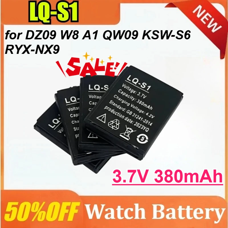 

3.7V 380mAh LQ-S1 Smart Watch Battery Durable SmartWatch Lithium Rechargeable Battery for DZ09 W8 A1 QW09 KSW-S6 RYX-NX9