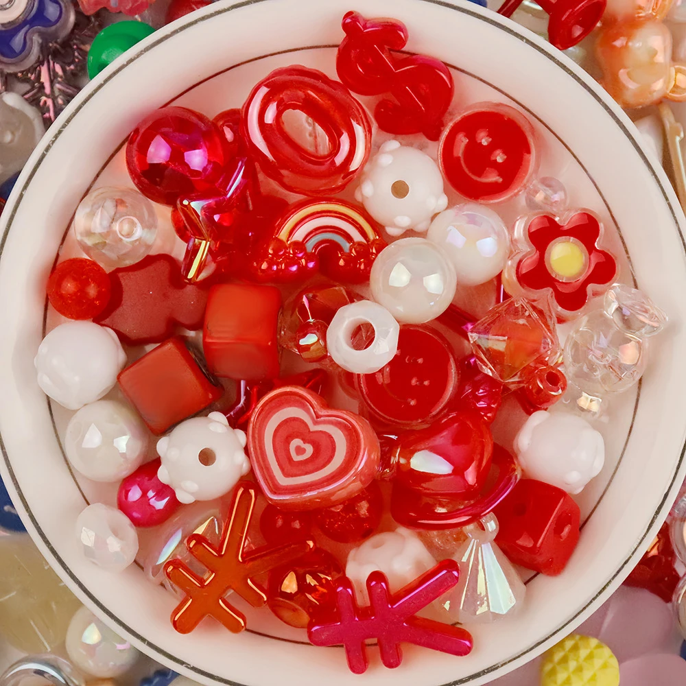 

20g/50g Random Mixed Star Heart Butterfly Acrylic Spacer Beads For DIY Bracelets Necklaces Accessories Jewelry Making Material