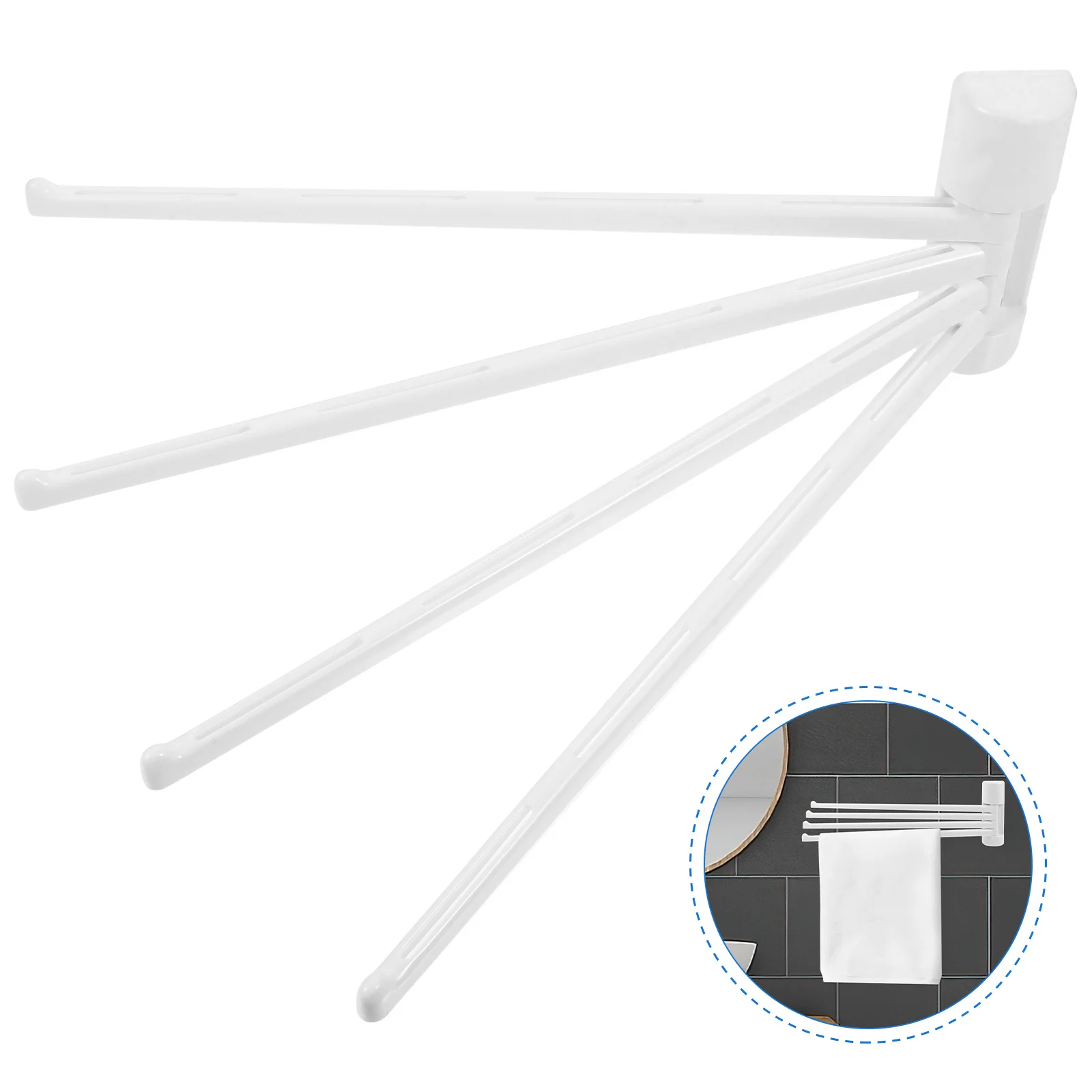 

Towel Rack ABS PVC 3 Rotatable Bars Suction Cup Easy Install Bathroom Door Face Bath Towels Hanger Towel Rack Tower Stand