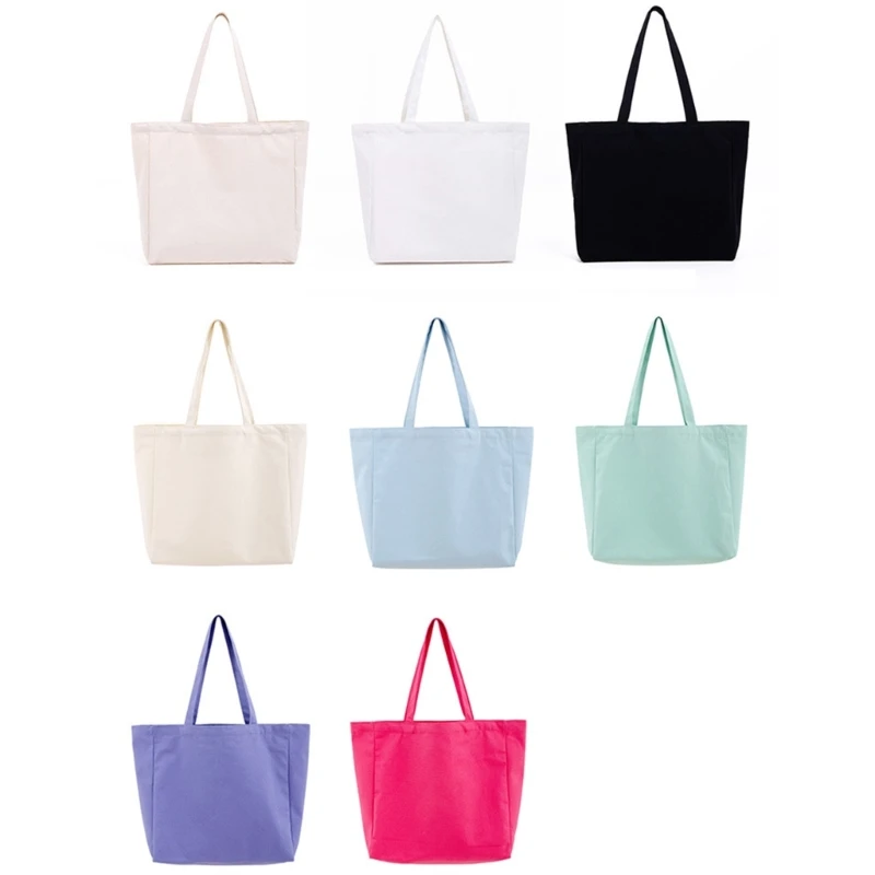 Tote Bag Solid Color Shopper Casual Handbag Large Capacity Shopping Shoulder Bag Women Girl Fashion Hobo Bags Lady Purse