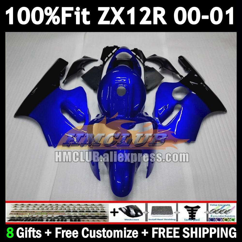 OEM Fairing For KAWASAKI NINJA ZX1200 ZX 12 R gloss blue 1200 12R 176No.9 1200CC ZX-12R ZX12R 00 01 2000 2001 Injection Body