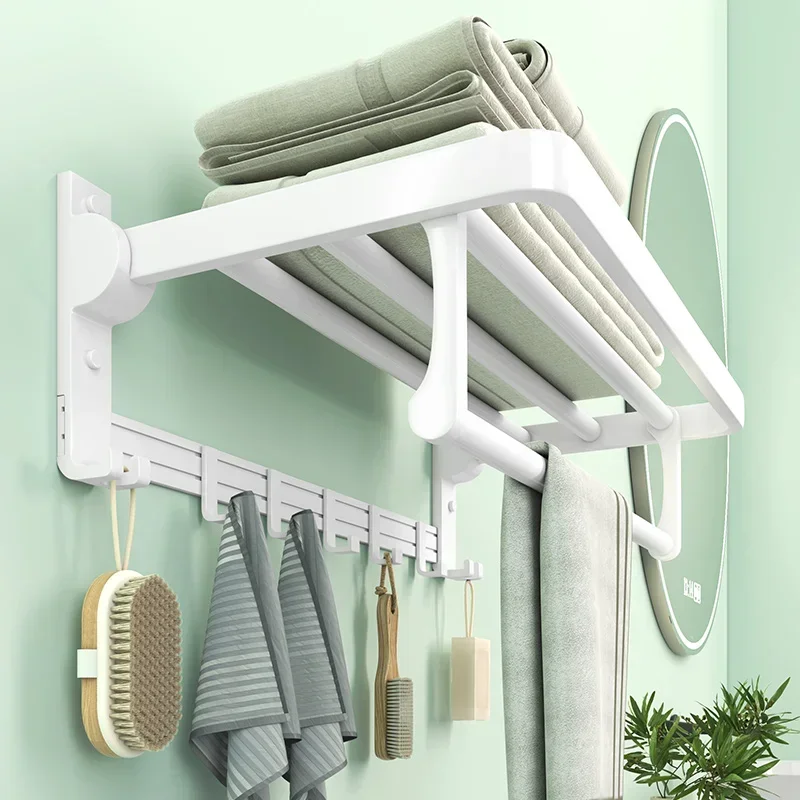 

Japanese white towel rack, space aluminum, non perforated bathroom, bathroom, towel wall pendant