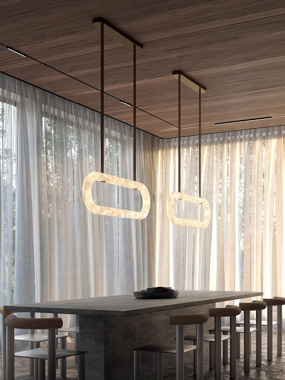Natural Marble Leather Belt Led Ceiling Chandelier Lighting Hanging Lamps Lustre Suspension Luminaire Lampen For Living Room