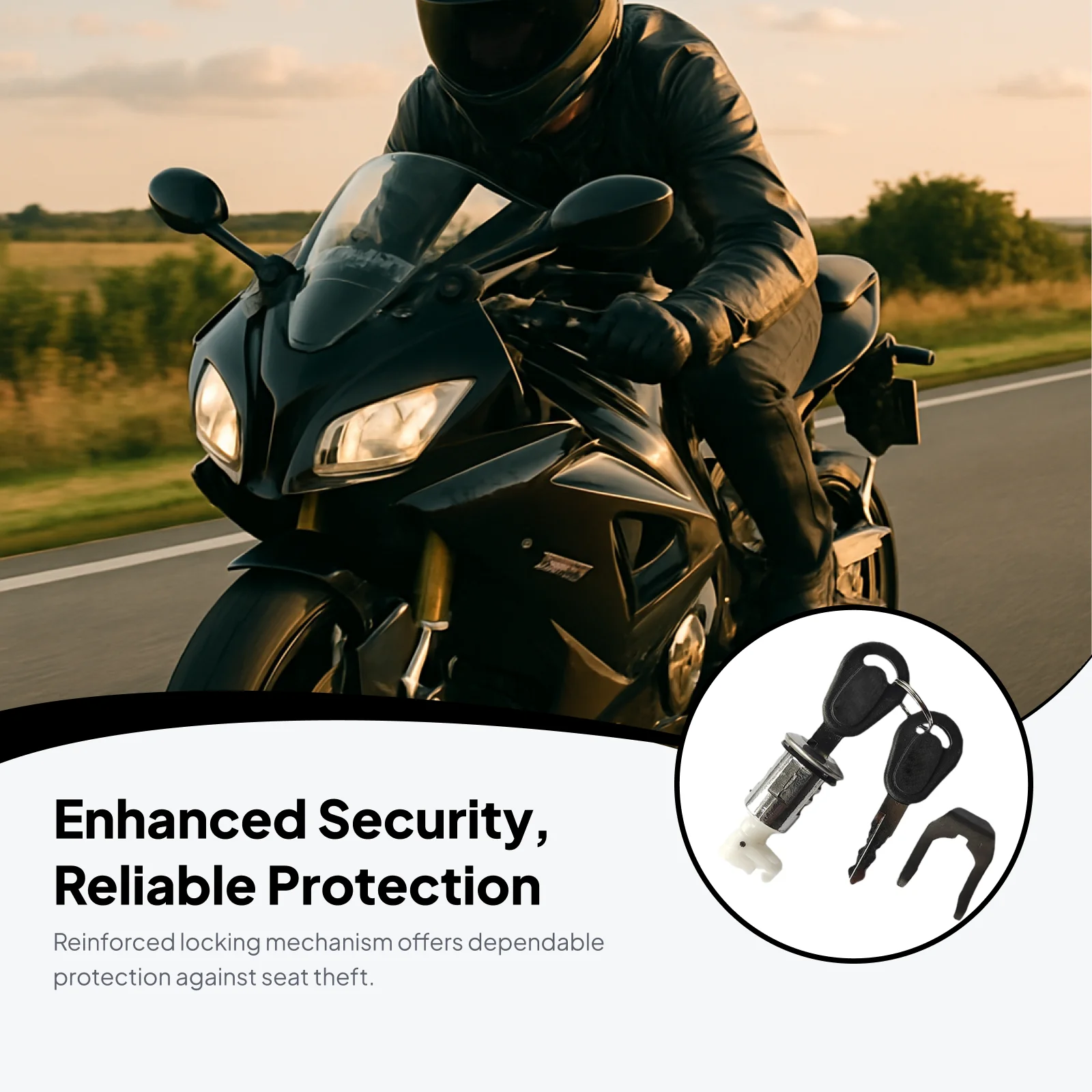 Motorcycle Seat Lock Key Metal Accessories Practical Hardware Sturdy Sitting