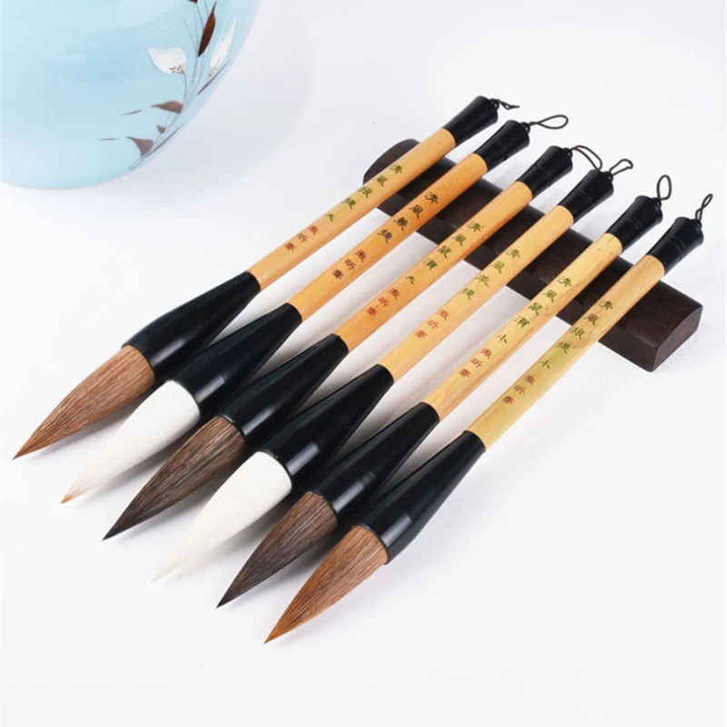 Hopper-shaped Brush Pen Weasel Woolen Hair New Year Couplet Caligrafia Writing Brush Mouse Whisker Freehand Chinese Painting Pen