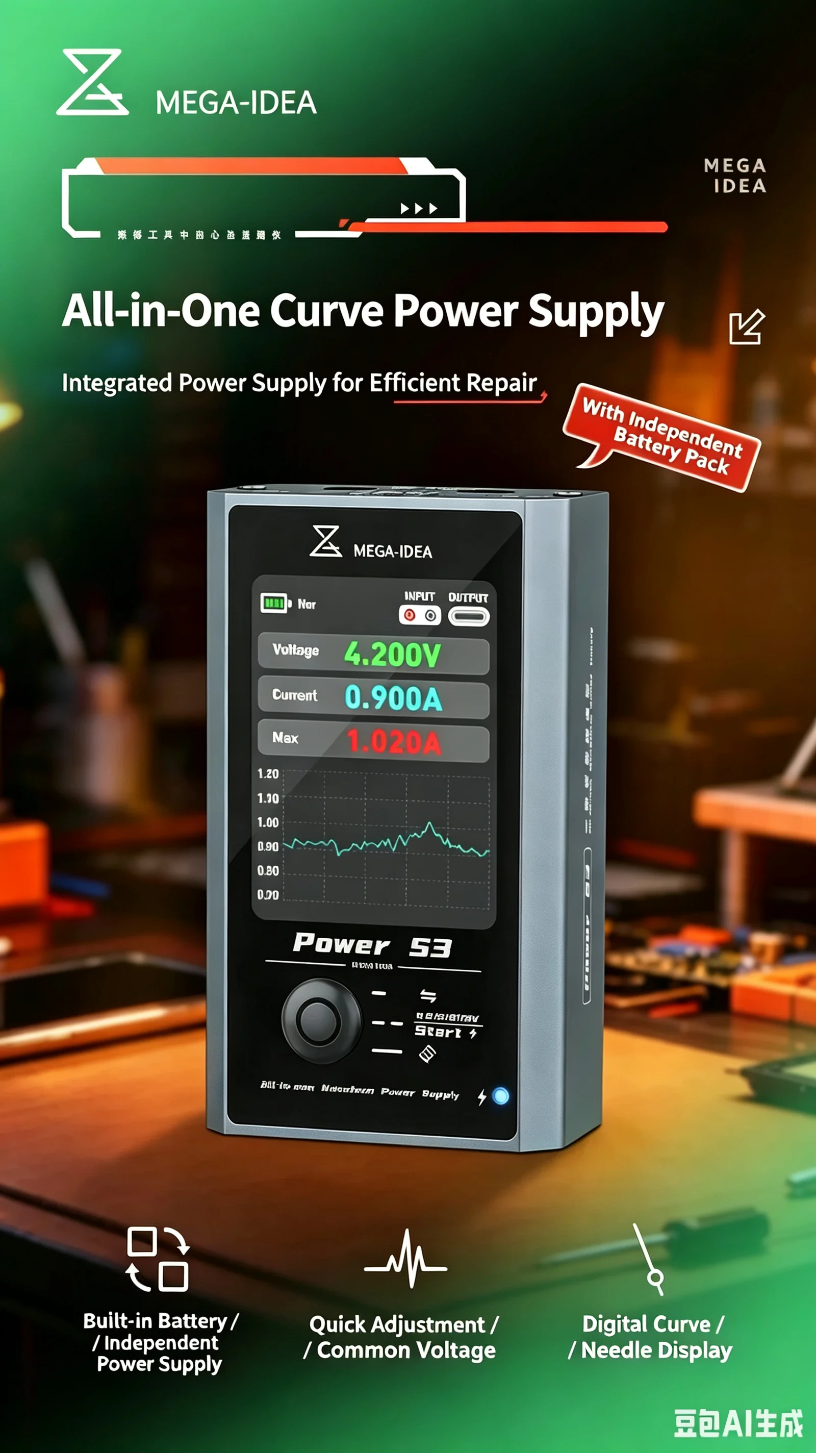 qianli-mega-idea-adjustable-power-supply-features-digital-curve-and-analog-pointer-display-modes-as-well-as-a-built-in