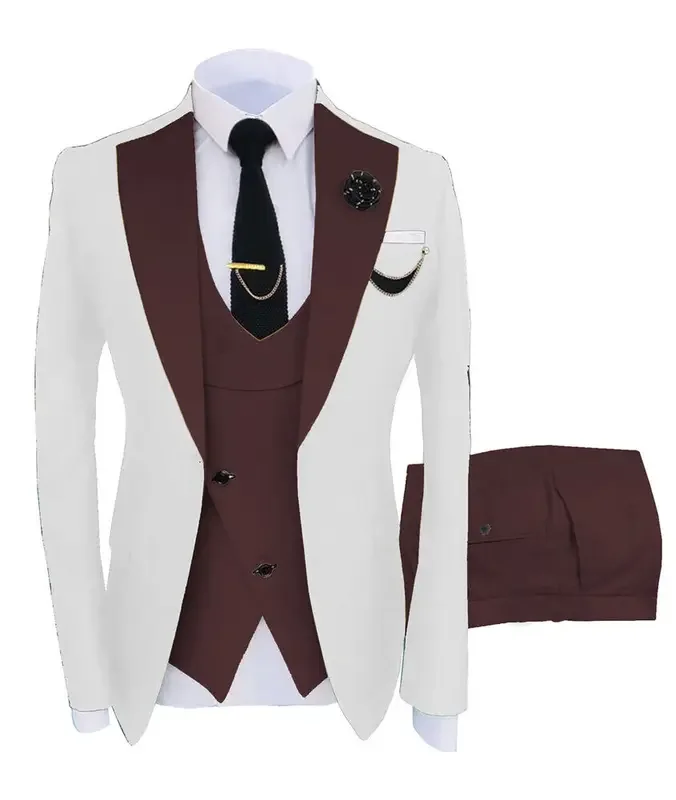 3pcs Men Coat Business Formal Slim Fit Suit Costumes Pour Homme Set Party Vest Pants Wedding Blazer Verde Hombre Terno Masculino