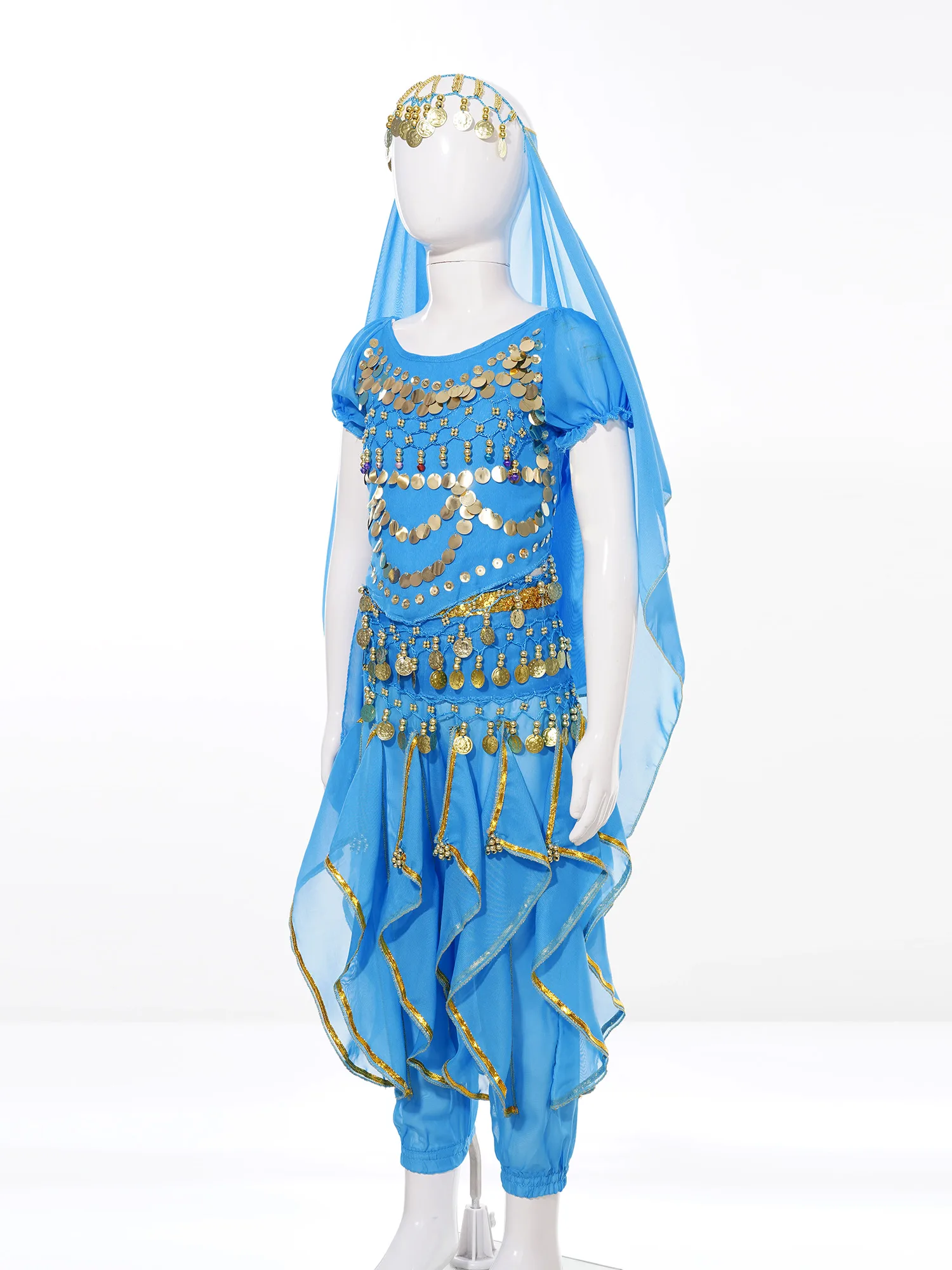 Fashion New Style Child Belly Dance Indian Dance Costume Set Bollywood Children Outfit Belly Dance Performance Clothes Sets