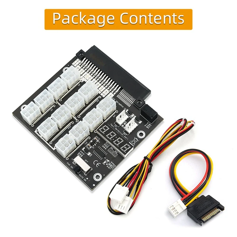 ATX 12 Ports 6Pin Breakout Board Power Supply Converter With Flash LED For Dell PSU Server 750W 1100W 2000W For Mining