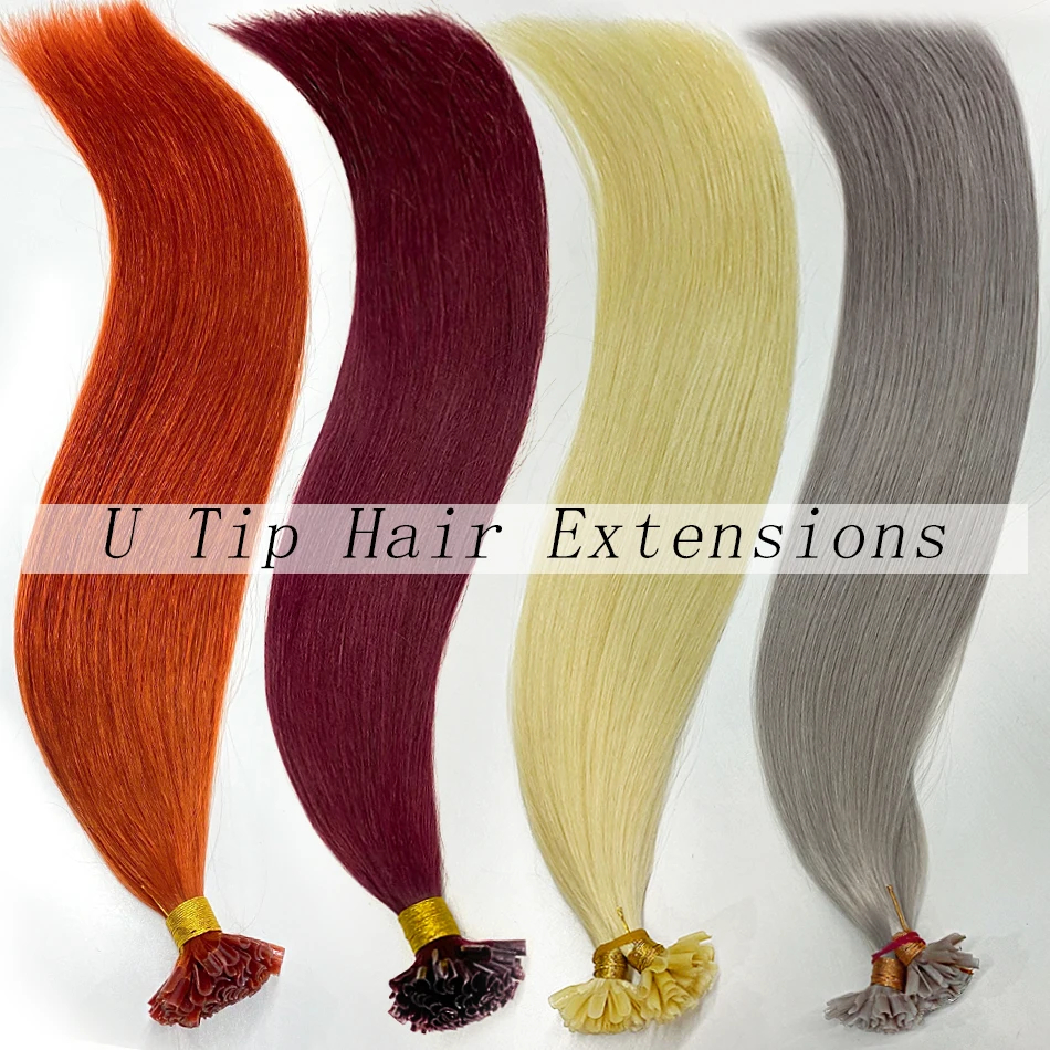 U Tip Extensions Human Hair Keratin Straight Keratin Capsules Vietnam Hair Remy Fusion Pre Bonded Hair 16-30inch 0.8g/1pcs