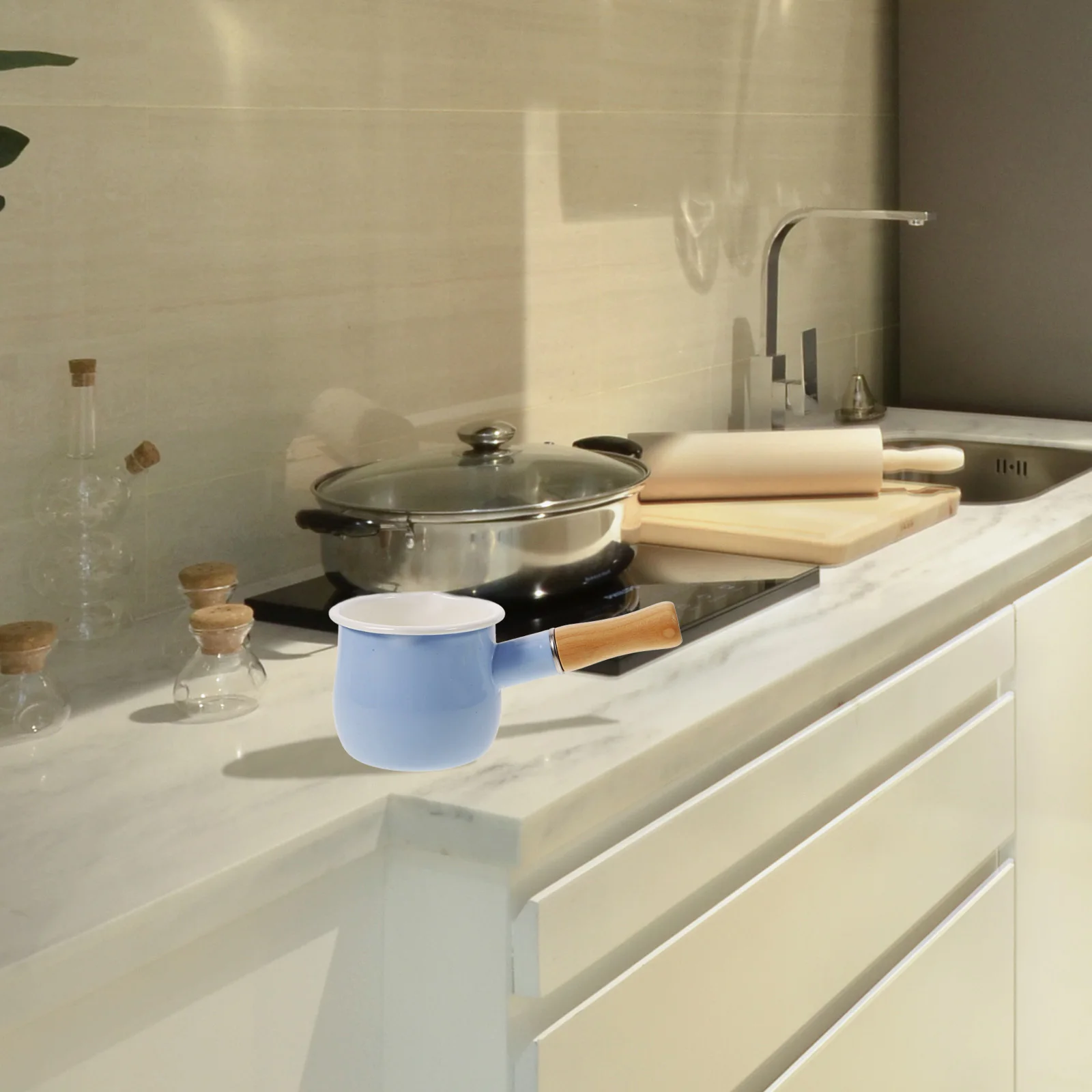 

Молочная кастрюля небольшого размера с антипригарным покрытием, многофункциональная кастрюля, эмалированная кастрюля для приготовления детского питания для подогрева молочного супа, соуса