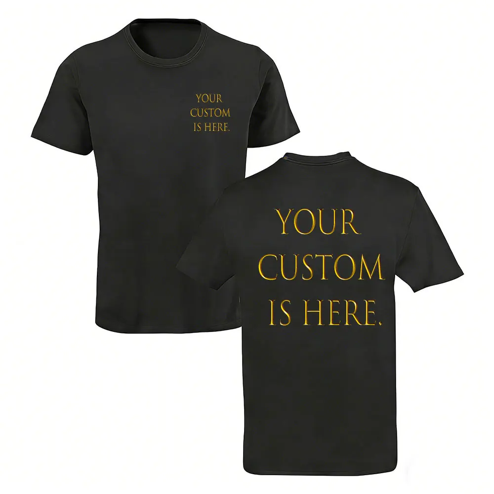 Customized Printed Cotton Black White T-Shirt Harajuku Men Women Tee DIY Your Like Photo or Logo Shirts Fashion Custom Tees Tops