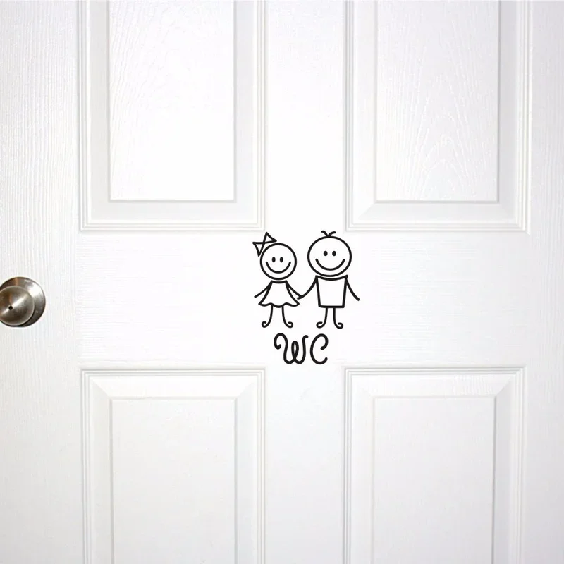 مضحك الحمام المرحاض ملصقات الاسلوب المناسب الفينيل ملصقات الباب #3