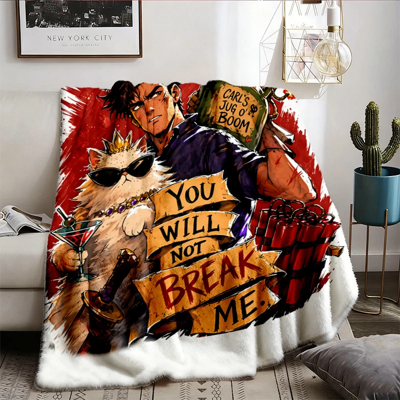 You Will Not Break Me Flannel Blanket, Dungeon Crawler Carl Princess Donut Flannel Throw, Carl's Jug O Boom LitRPG Fanta