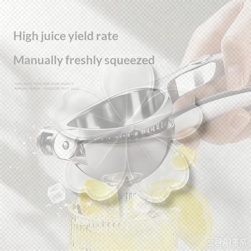 1Pcs Stainless Steel Manual Citrus Juicer High Juice Yield Easy Squeeze Handle For Home Kitchen Fresh Juice Cocktail Making