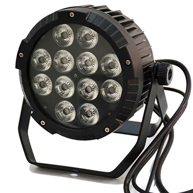 Waterproof 12x18W RGBWA+UV 6in1 LED flat par light Stage Show Disco DJ Party Club Bar dmx512 LED light effect light event show