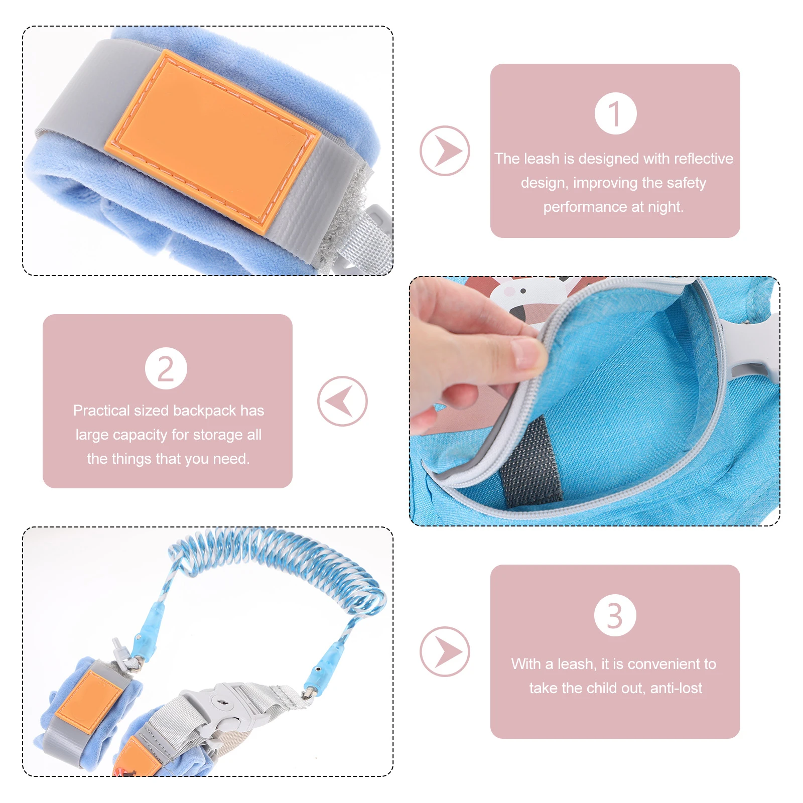 1Set Anti-Verlust-Rucksackleine für Kleinkinder, bezauberndes Löwen-Design, abnehmbares Geschirr mit reflektierendem Sicherheitsgurt, Outdoor-Walking