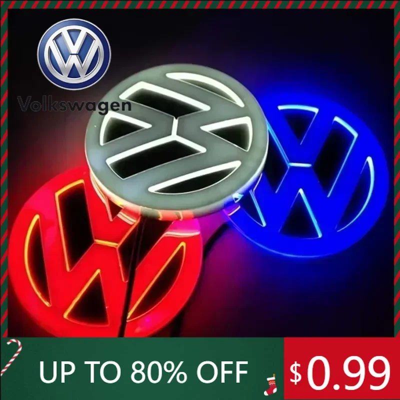 

Interior Stickers VW 11cm 4D/5D Logo Light LED Rear Badge Light Front Grille For VW Bora Golf Jetta POLO MAGOTAN Passat Logo Lig