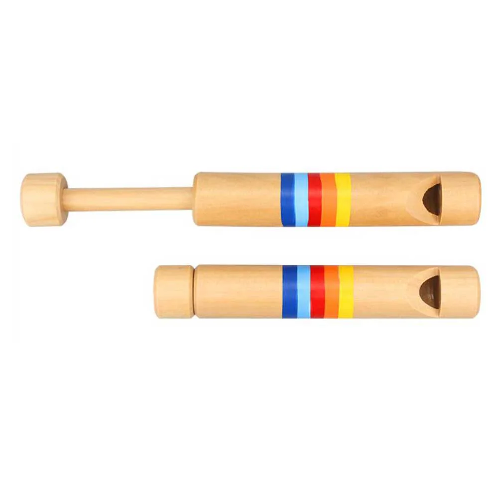 

2 Pcs Whistle Toy Mini Kids Whistles Educational Children Pull Wood Flute Wooden Music Instrument Toddler