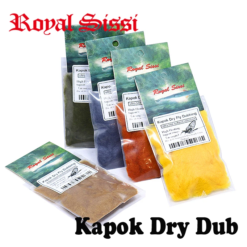 New Hot 5packs set Kapok Dry Fly Dubbing natural hollow fibre buoyant fly tying dub natural float dry flies fly tying materials