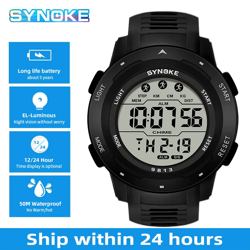 Men\'s Watch Outdoor Adventure LED Digital Watch 5ATM Waterproof Sports Watch Electronic Clock reloj hombre Gift Airdrop