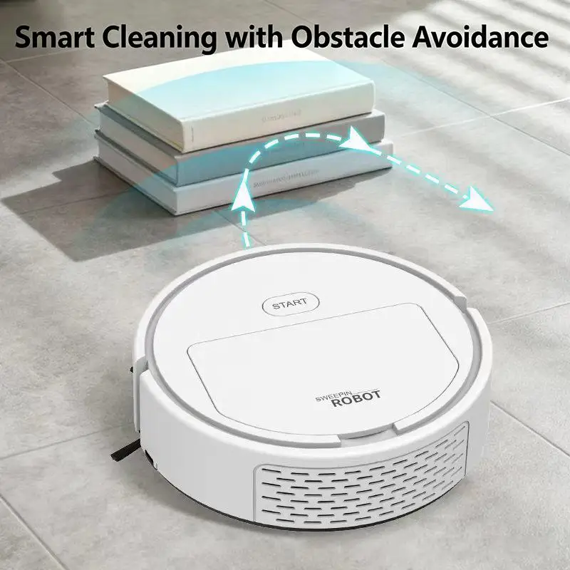 Automatic Robot Vacuum Cleaner 3-in-1 Sweep Mop Vacuum 2500Pa Strong Suction Quiet for Hardwood Carpet Pet Owner Home Use view 4
