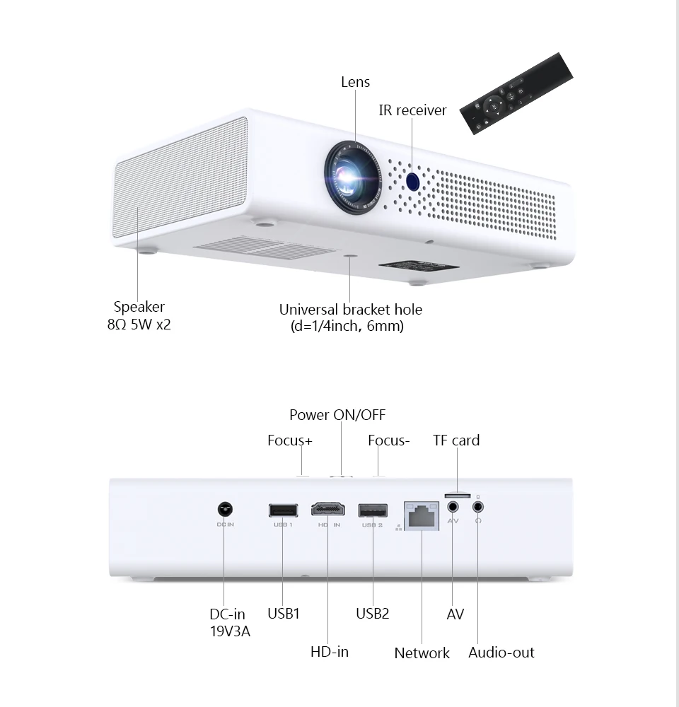 UFO R19 Mini Dlp Smart Portable Projector Pocket Projector Android 4K For Education