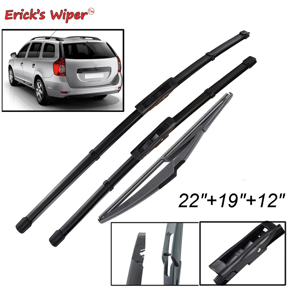 Erick\'s Wiper Front & Rear Wiper Blades Set For Dacia Renault Logan 2016 - 2023 Windshield Windscreen Window Brushes 22\