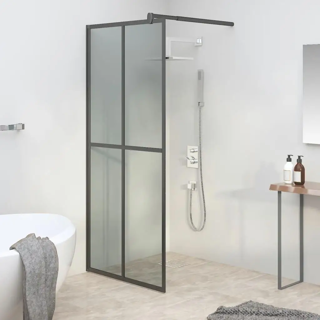 35.4x76.8 Walk-In Shower Screen - Dark Tempered Glass - Modern Bathroom Upgrade