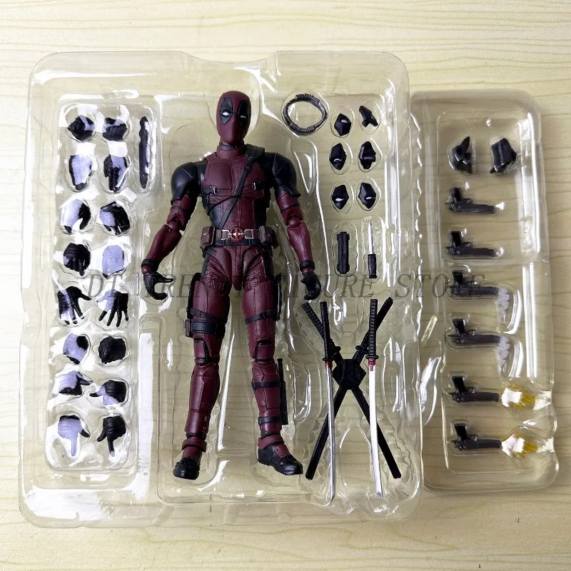 16cm Marvel Shf Deadpool Action Figure PVC Movable KO Deadpool Action Figure Doll Collection Model Ornament Toy For Childs Gifts