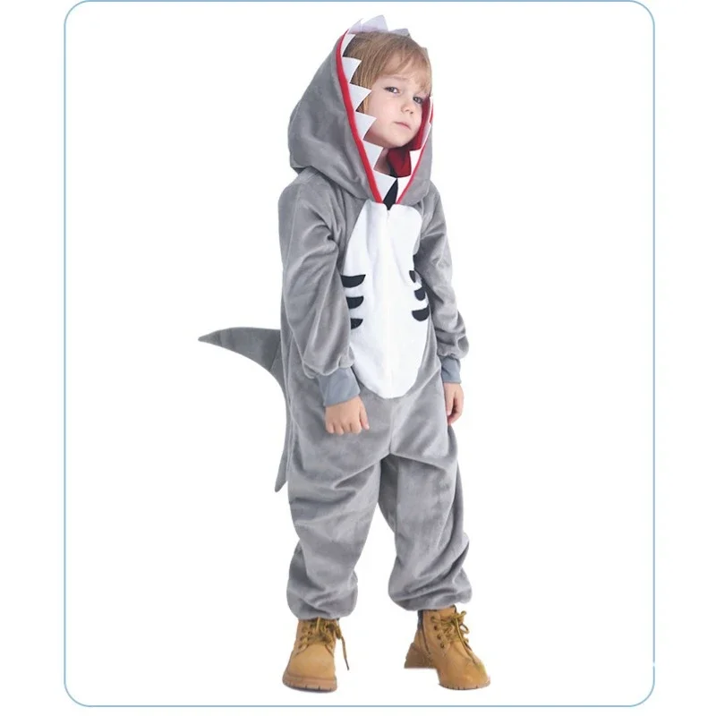 Toddler Boys and Girls Shark Costume Children Mascot Hoodie Grey Shark Party Baby Girls Game Play Costume Dance Costume