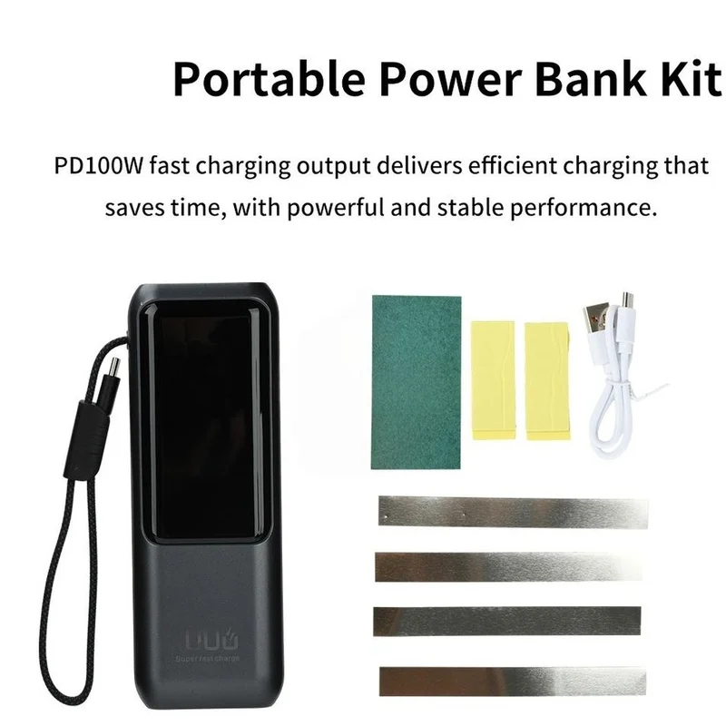 DT23 100W Fast Charging Power Bank DIY Kit 4-Cell 21700 Battery Case Type-C USB for Ports for Multi-Device