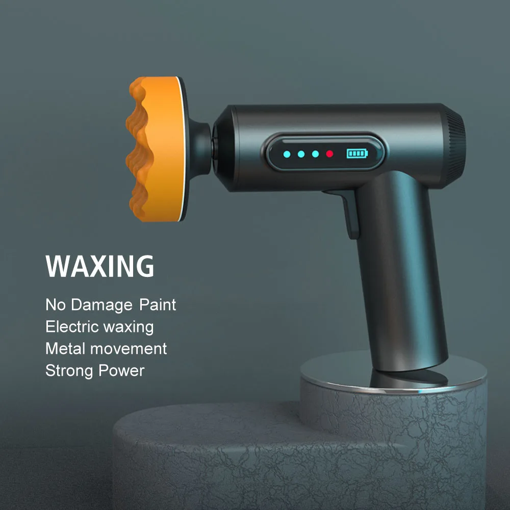 Boat Care Paint Waxing Polishing Machine Cordless Waxing Gun 3 Pads Dent Scratch Removal Tools For Motorcycle Car Polisher Floor