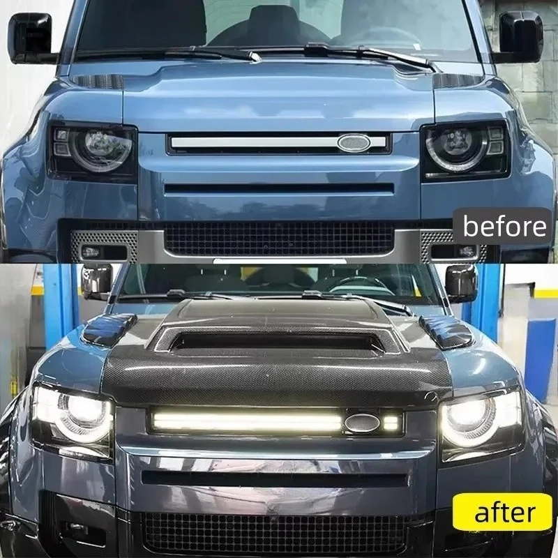For Defender 90 110 130 Modified Mask LED grille lamp Daytime running LampCar Grill with light