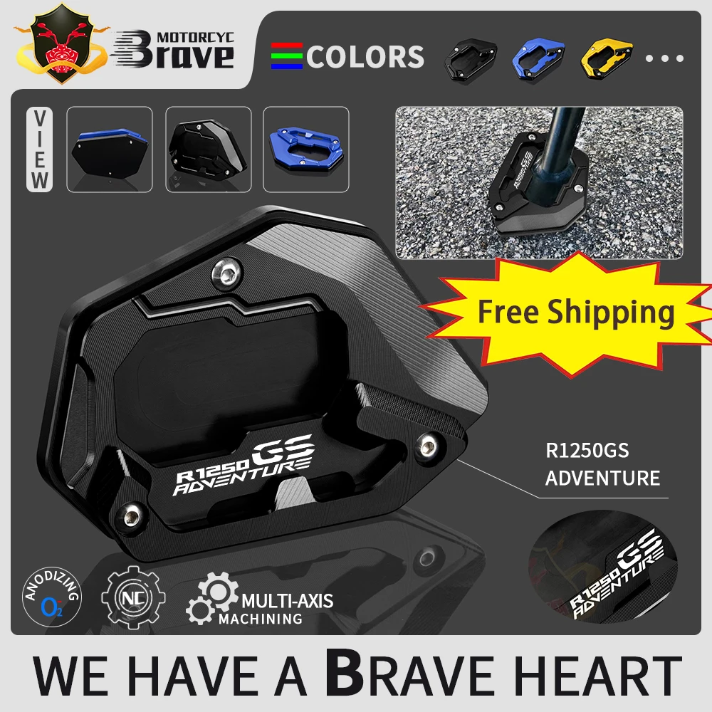 Support de Béquille Latérale pour Moto, Plaque d'Extension d'Agrandissement pour BMW R 1250 GS Adventure 2018 2022 R1250GSA R1250 GSA HP