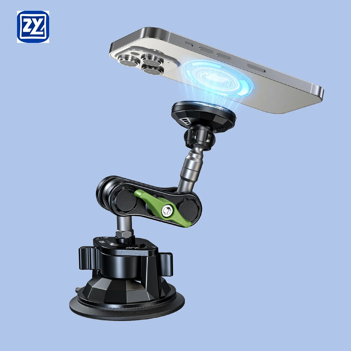 

15W Super Fast Wireless Charger Magnetic Car Mobile Phone Holders RGB Light Magnetic Suction Mount 360 Degree Rotation