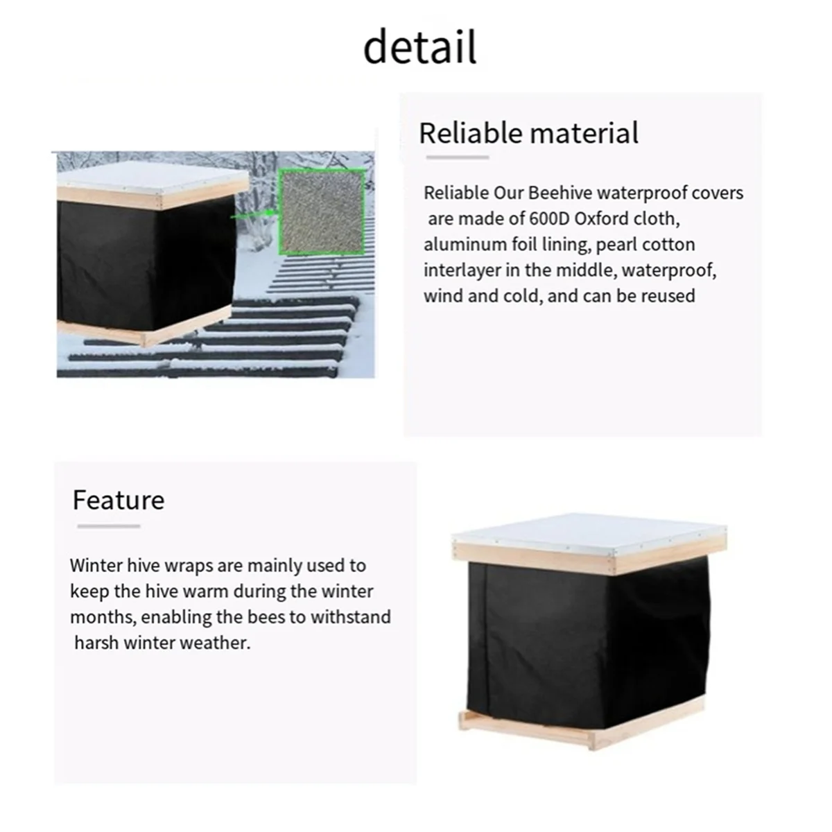 Windproof Winter Beehive Thermal Cover Waterproof Beehive Protection Wrap for Winter Use Beekeeping Supplies Adjustables