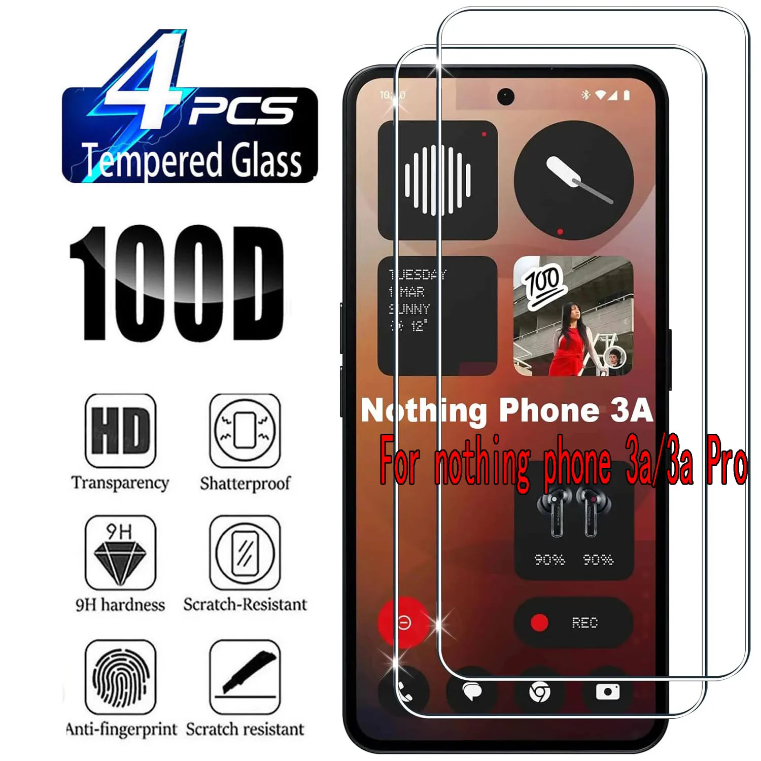 

2/4Pcs HD Screen Protector For NOTHING PHONE 3/3A /3A Pro Tempered Glass Film