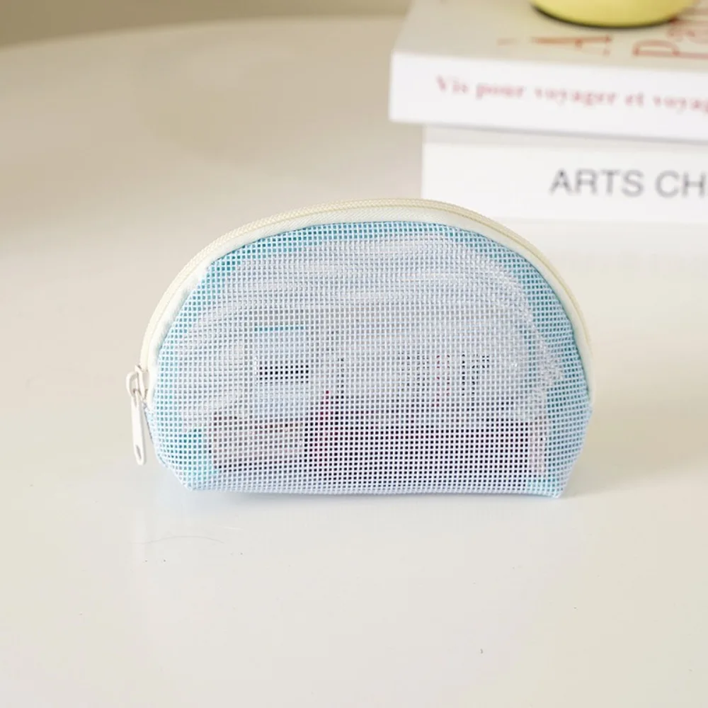 

3Pcs/set Large Capacity Mesh Cosmetic Bag Zipper Lightweight Transparent Makeup Pouch Handheld Transparent Travel Storage Bag