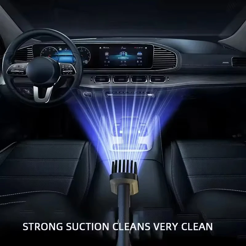 Mini Portable Car Vacuum Cleaner Wireless USB Charging Handheld LED Screen Powerful Cleaning Tool Suction For Car Home Pet Hair