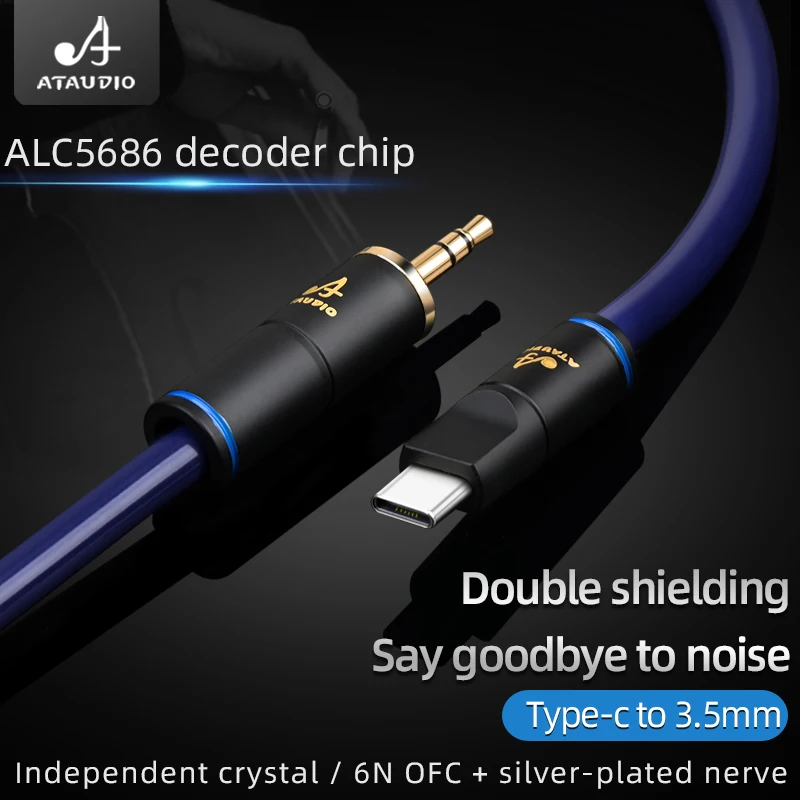 

Hi-end HiFi USB Type C to 3.5mm Aux Audio Cable for Adapter Headphone 3.5 Stereo Jack Type-C Converter Cable