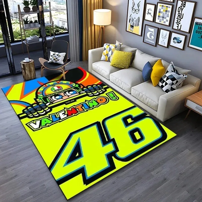 The Doctor Cartoon Head Yellow Carpet Mat Racing Theme Living Room Rug Number 46 Signature Home Decoration Rug Bedroom