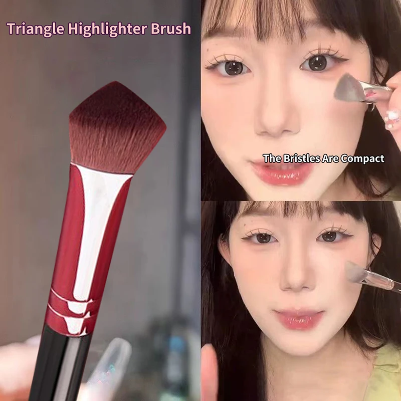 Angled Highlighter Brush Face Contour Foundation Concealer Brush Triangle Shape Synthetic Hair Foundation Highlighter Brushes