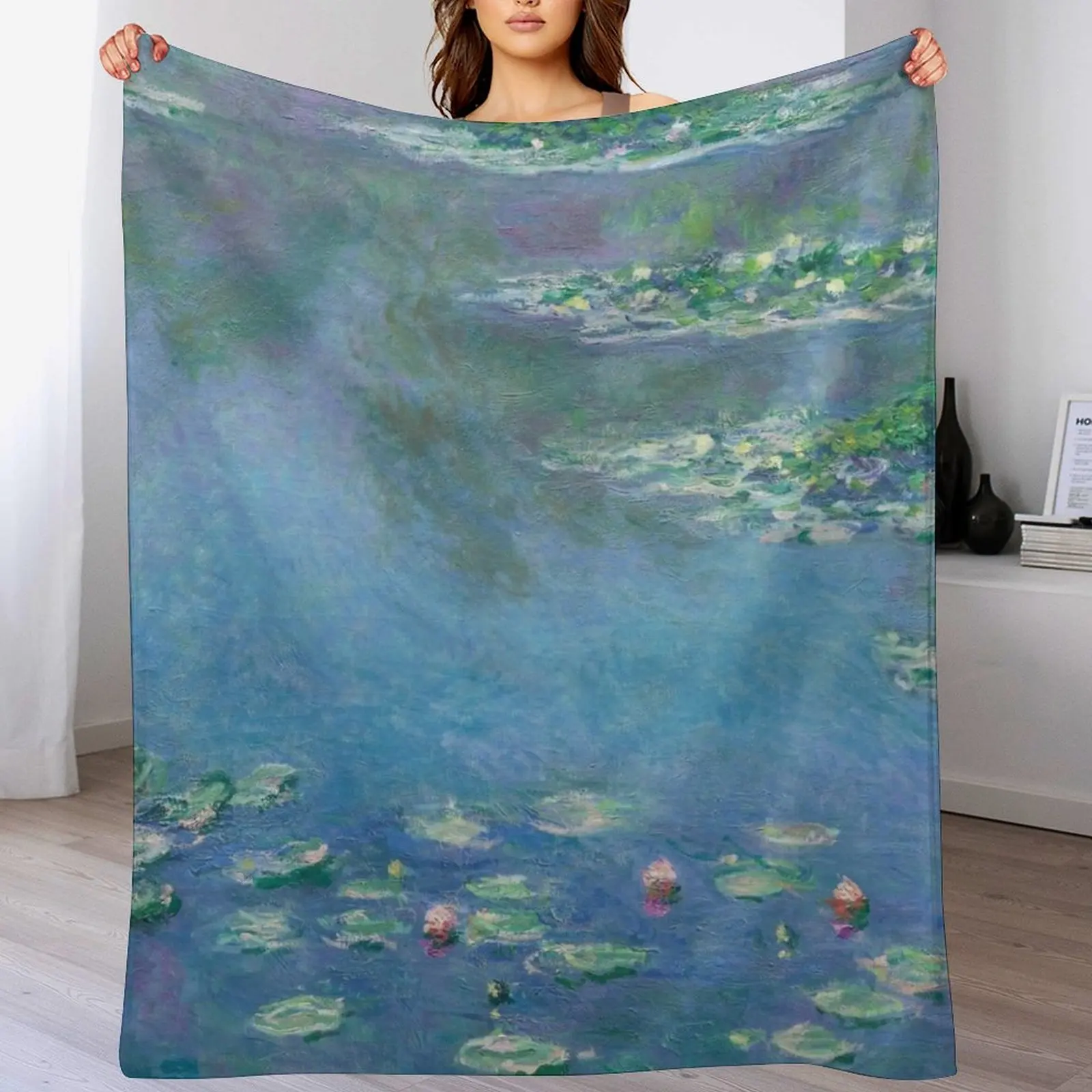 

Water Lilies (1840–1926) by Claude Monet Throw Blanket Giant Sofa Kid'S Large For Baby Blankets