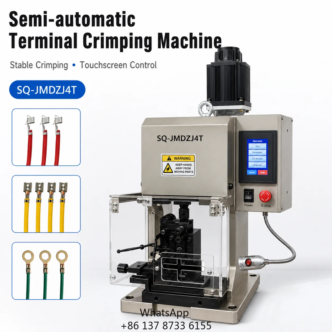 SQ-JMDZJ4T 4T Semi-Automatic Terminal Crimping Machine 40 KN 30 Mm Stroke For Wire Harness Cable Assembly Automotive Industrial