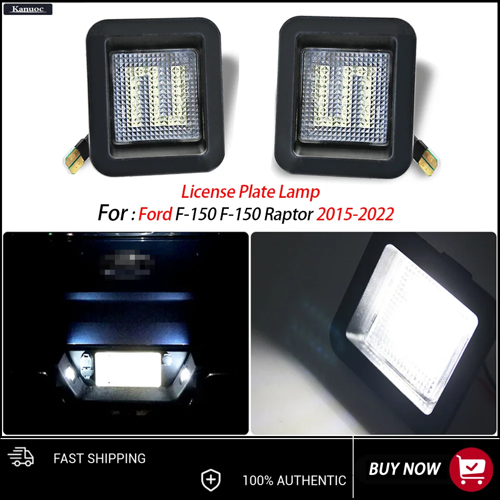 For Ford F150 Raptor F150 2015-2022 2Pcs LED License Plate Light Tag Lights Compatible